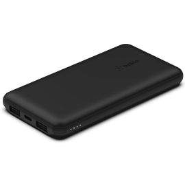 Belkin Boost Charge Power Bank 10000 mAh 15W - външна батерия с два USB-A и един USB-C изходи и технология за бързо зареждане (черен)