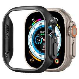 Spigen Thin Fit Case - качествен твърд кейс за Apple Watch Ultra 49мм (черен)