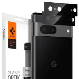 Spigen Glass Optik Lens Protector 2 Pack - комплект 2 броя предпазни стъклени протектора за камерата на Google Pixel 7 (черен)