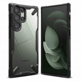 Ringke Fusion X Case - хибриден удароустойчив кейс за Samsung Galaxy S23 Ultra (черен-прозрачен)
