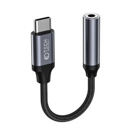 Tech-protect Ultraboost USB-C Male to 3.5 mm Female Adapter - пасивен адаптер USB-C мъжко към 3.5 мм женско за устройства с USB-C порт (12 см) (черен)