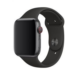 Apple Watch Midnight Sport Band - оригинална силиконова каишка за Apple Watch 42мм, 44мм, 45мм, Ultra 49мм (тъмносив) (ритейл опаковка)