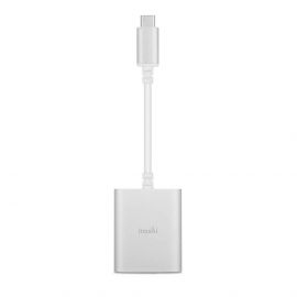 Moshi USB-C Digital Audio Adapter with Charging - активен адаптер USB-C към 3.5 мм. аудио изход и USB-C изход (сребрист)