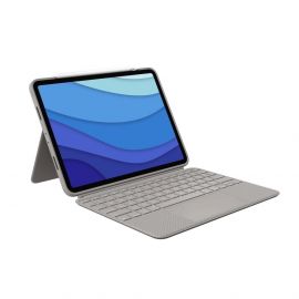 Logitech Combo Touch UK - безжична клавиатура с тракпад и отделящ се кейс с поставка за iPad Pro 11 M2 (2022), iPad Pro 11 M1 (2021), iPad Pro 11 (2020), iPad Pro 11 (2018) (бежов)