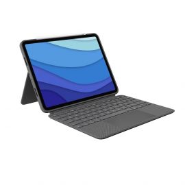 Logitech Combo Touch US - безжична клавиатура с тракпад и отделящ се кейс с поставка за iPad Pro 11 M2 (2022), iPad Pro 11 M1 (2021), iPad Pro 11 (2020), iPad Pro 11 (2018) (сив)