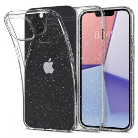 Spigen Liquid Crystal Glitter Case - тънък силиконов (TPU) калъф за iPhone 13 (прозрачен)