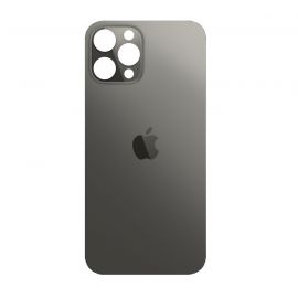 OEM iPhone 12 Pro Max Backcover Glass - резервен заден стъклен капак за iPhone 12 Pro Max (тъмносив)