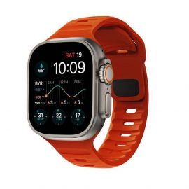 Tech-Protect Iconband Line Silicone Sport Band - силиконова каишка за Apple Watch 42мм, 44мм, 45мм, Ultra 49мм (оранжев)