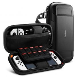 Spigen Rugged Armor Pro Pouch - твърд кейс (органайзер) за Nintendo Switch, Nintendo Switch OLED и аксесоари (черен)