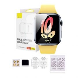 Baseus NanoCrystal Full Screen Protector Set (P6001510B201-02) - комплект от 2 броя защитно покритие с извити ръбове за целия дисплей на Apple Watch 41мм (прозрачен)