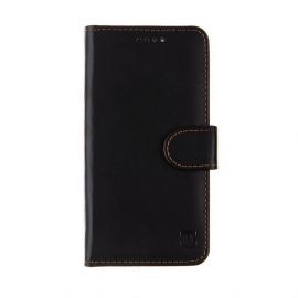Tactical Field Notes Leather Flip Case - кожен калъф, тип портфейл с поставка и отделение за кр. карти за iPhone 15 (черен)