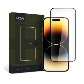 Hofi Glass Pro Plus Tempered Glass 2.5D - калено стъклено защитно покритие за дисплея на iPhone 15 (черен-прозрачен)