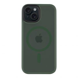 Tactical MagForce Hyperstealth Cover - хибриден удароустойчив кейс с MagSafe за iPhone 15 (зелен)