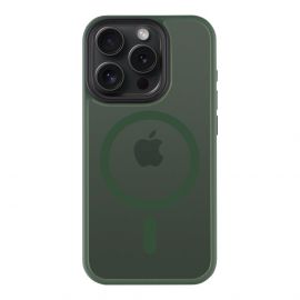 Tactical MagForce Hyperstealth Cover - хибриден удароустойчив кейс с MagSafe за iPhone 15 Pro (зелен)