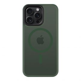 Tactical MagForce Hyperstealth Cover - хибриден удароустойчив кейс с MagSafe за iPhone 15 Pro Max (зелен)