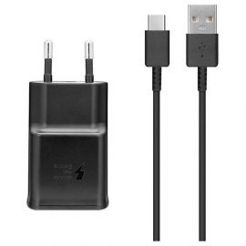 Samsung USB-C 15W Fast Charger Set EP-TA200EBE - захранване и USB-C кабел за устройства с USB-C стандарт (черен) (bulk)
