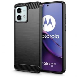 Tech-Protect Carbon Flexible TPU Case - тънък силиконов (TPU) калъф за Motorola Moto G84 5G (черен)