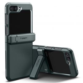 Spigen Tough Armor Pro Case - хибриден кейс с най-висока степен на защита с поставка за Samsung Galaxy Z Flip5 (зелен)