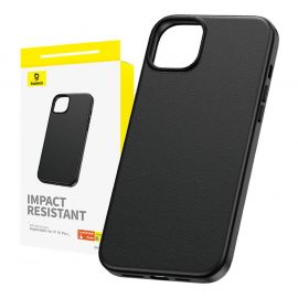 Baseus Fauxther Leather Case - кожен кейс за iPhone 15 Plus (черен)