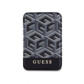 Guess G Cube Magnetic Cardslot Wallet - кожен портфейл (джоб) за прикрепяне към iPhone с MagSafe (черен)