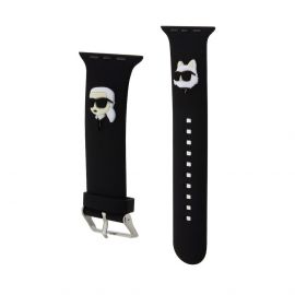 Karl Lagerfeld Karl and Choupette Head NFT Silicone Watch Strap - силиконова каишка за Apple Watch 38мм, 40мм, 41мм (черен)