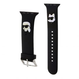 Karl Lagerfeld Karl and Choupette Head NFT Silicone Watch Strap - силиконова каишка за Apple Watch 42мм, 44мм, 45мм, Ultra 49мм (черен)