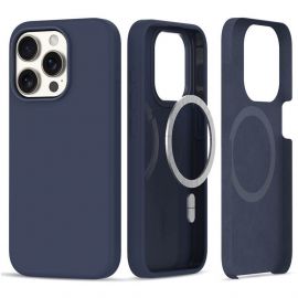 Tech-Protect Silicone MagSafe Case - силиконов (TPU) калъф с MagSafe за iPhone 15 Pro Max (тъмносин)