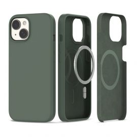Tech-Protect Silicone MagSafe Case - силиконов (TPU) калъф с MagSafe за iPhone 15 (зелен)