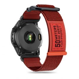 Tech-Protect Scout Watch Strap - изключително здрава текстилна каишка за Garmin Fenix 7X, Fenix 6X Pro, Fenix 6X, Fenix 5X Plus, Fenix 5X, Fenix 3HR, Fenix 3 (оранжев)