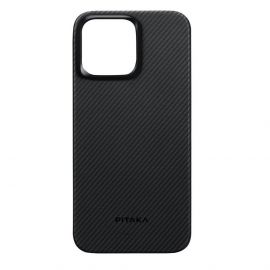Pitaka MagEZ 4 600D Aramid Fiber MagSafe Case - кевларен кейс с MagSafe за iPhone 15 (черен-сив)