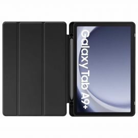Tech-Protect SC Pen Hybrid Case - кожен кейс и поставка за Samsung Galaxy Tab A9 Plus (черен-прозрачен)