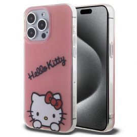 Hello Kitty IML Daydreaming Logo Case - дизайнерски силиконов кейс за iPhone 15 Pro Max (розов)