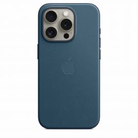 Apple iPhone FineWoven Case with MagSafe - оригинален текстилен кейс с MagSafe за iPhone 15 Pro (син)