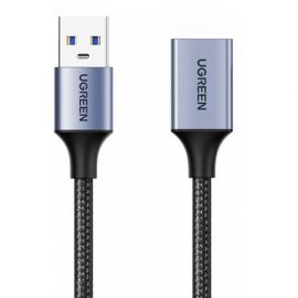 Ugreen USB-A 3.0 Male to USB-A 3.0 Female Extension Cable - удължителен USB-A кабел с въжена оплетка (200 см) (тъмносив)