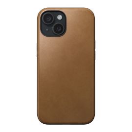 Nomad Modern Leather MagSafe Case - кожен (естествена кожа) кейс с MagSafe за iPhone 15 (кафяв)
