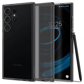 Spigen Liquid Crystal Case - тънък силиконов (TPU) калъф за Samsung Galaxy S24 Ultra (сив)
