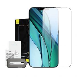Baseus Crystal Dust Proof Full Coverag Tempered Glass (SGBL160202) - стъклено защитно покритие за целия дисплей на iPhone 14 Plus, iPhone 13 Pro Max (прозрачен)