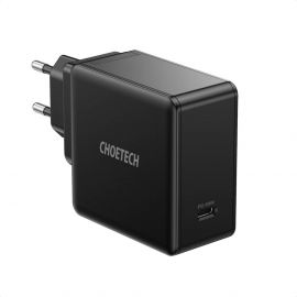 Choetech Fast Wall Charger USB-C 60W - захранване за ел. мрежа с USB-C изход и технология за бързо зареждане (черен)