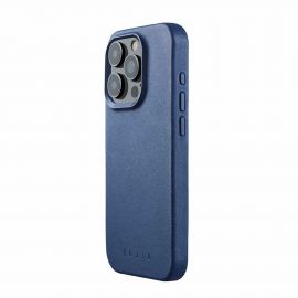 Mujjo Full Leather MagSafe Case - премиум кожен (естествена кожа) кейс с MagSafe за iPhone 15 Pro (син)