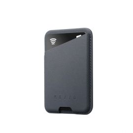 Mujjo MagWallet Leather Card Holder with MagSafe - кожен портфейл (джоб) за прикрепяне към iPhone с MagSafe (тъмносив)