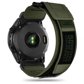 Tech-Protect Scout Pro Watch Strap - изключително здрава текстилна каишка за Garmin Fenix 7, Fenix 6 Pro, Fenix 6, Fenix 5 (зелен)