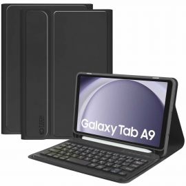 Tech-Protect SmartCase Pen and Bluetooth Keyboard - кожен калъф и безжична блутут клавиатура за Samsung Galaxy Tab A9 (черен)