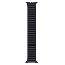 Apple Leather Link Band S/M - оригинална кожена каишка от естествена кожа за Apple Watch 42мм, 44мм, 45мм, Ultra 49мм (черен)