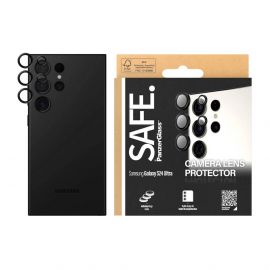 PanzerGlass Safe Camera Lens Protector - предпазни стъклени защитни лещи за камерата на Samsung Galaxy S24 Ultra (черен-прозрачен)