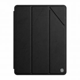 Nillkin Bevel Leather Case - кожен кейс и поставка с отделение за Apple Pencil за iPad 9 (2021), iPad 8 (2020), iPad 7 (2019) (черен)