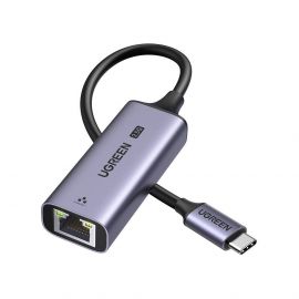 Ugreen USB-C with Ethernet Adapter 2.5Gb/s - адаптер USB-C към Ethernet за компютри с USB-C порт (тъмносив)