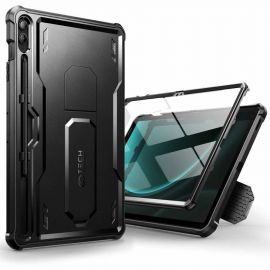 Tech-Protect Kevlar Pro Case - кейс с изключителна защита и поставка за Samsung Galaxy Tab S9 FE Plus (черен)