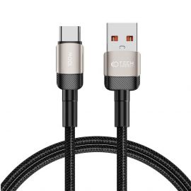 Tech-Protect Ultraboost Evo USB-A to USB-C Cable 100W - кабел с въжена оплетка за устройства с USB-C порт (100 см) (бежов)