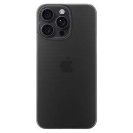 Nomad Super Slim Case - тънък полипропиленов кейс 0.65 мм. за iPhone 15 Pro Max (черен-прозрачен)