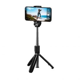 Natec Alvito Wireless Selfie Tripod with Bluetooth Remote - разтегаем безжичен селфи стик и трипод за мобилни телефони (черен)